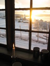 Lys i vinduet på museet. Foto: Torunn Sandstad Næss