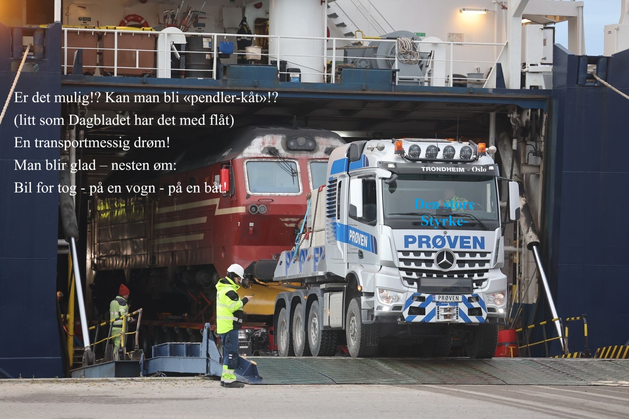 Bil for tog på vogn på båt.jpg