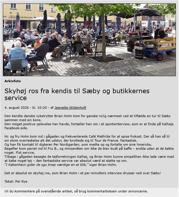 Sæby avis om Brian Holm besøget.png