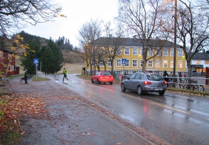 Kryssingspunkt ved Sakshaug skole Kryssingspunkt ved Sakshaug skole