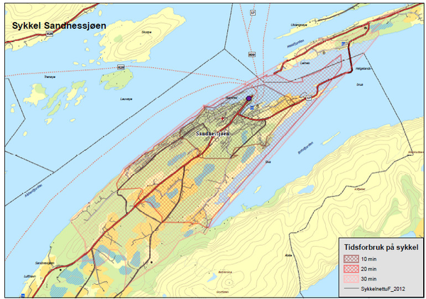 Sykkelavstander Sandnessjøen