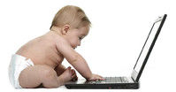 Baby og laptop Baby og laptop