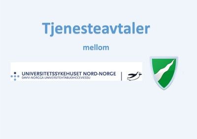 Kommunevåpen Målselv kommune og logo for Universitetsykehuset Nord-Norge