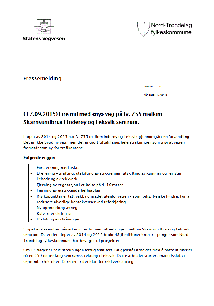 Pressemelding