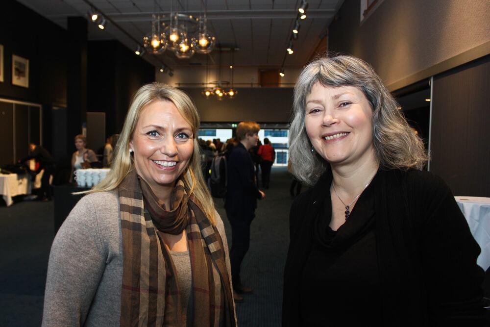 Siw Knutstad og Kirsten C. Schou fra Statped sørøst på konferansen REHAB-2016 i Trondheim.