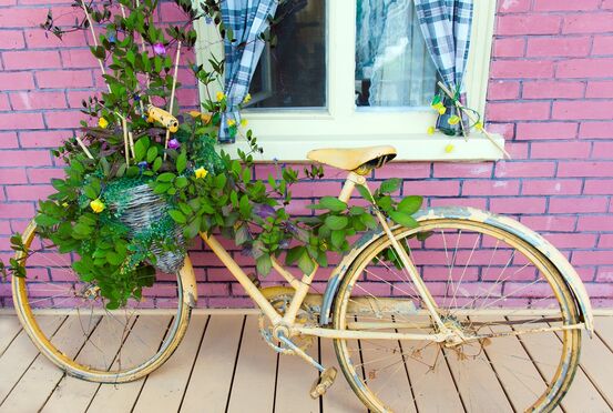 sykkel med blomster