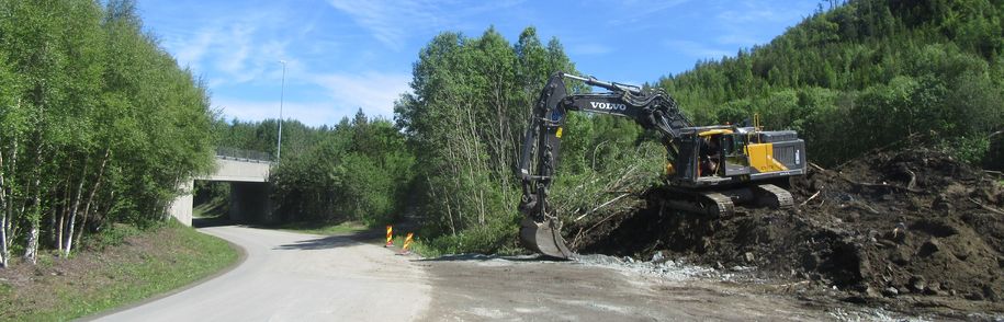 Bilde av anleggsarbeid i Vuluvegen Bilde av anleggsarbeid i Vuluvegen