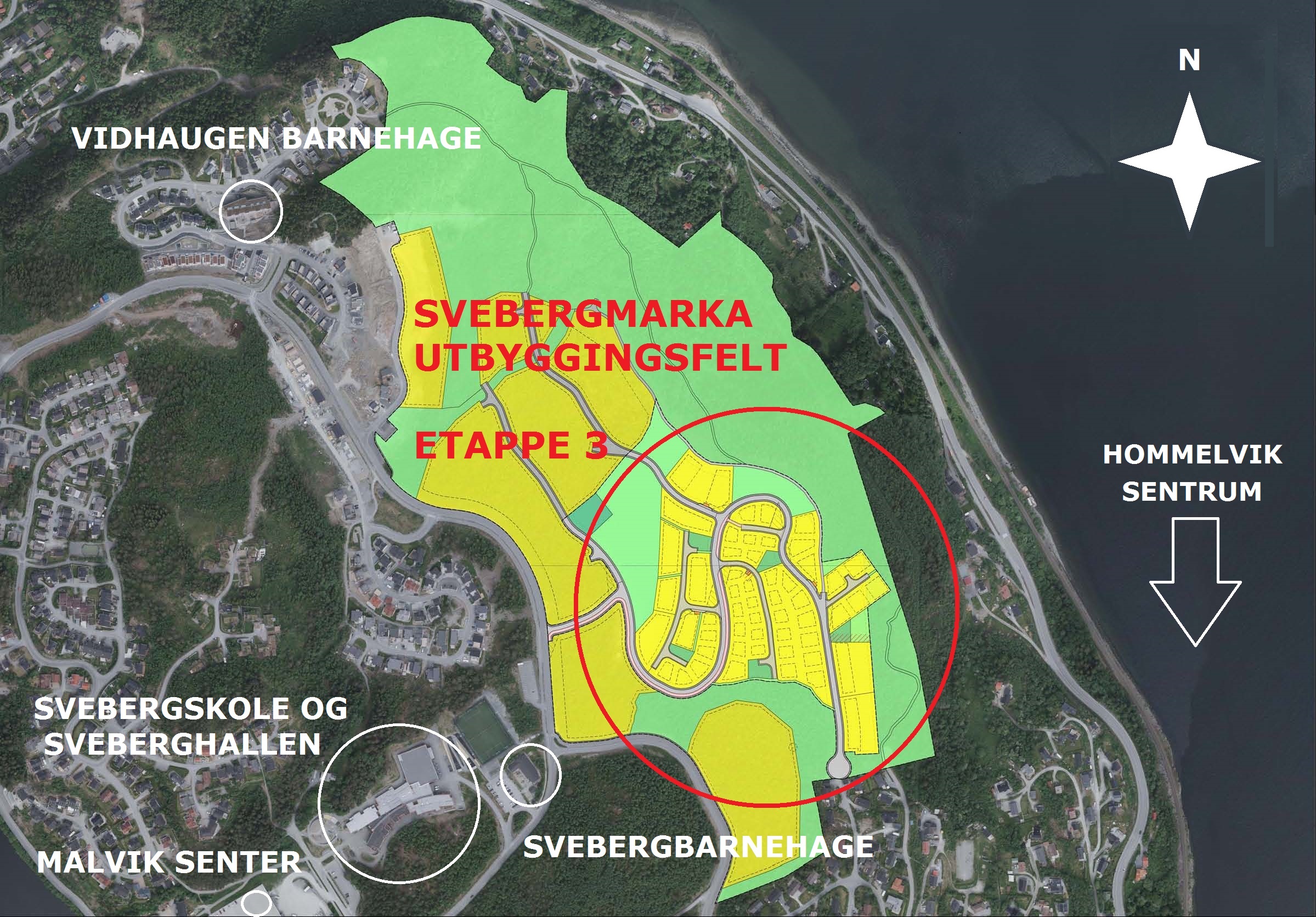 Oversiktsbilde over Svebergmarka utbyggingsfelt