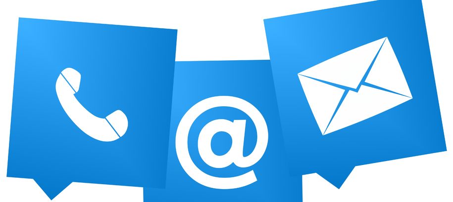 Illustrasjonsbilde av e-post, telefon og brev