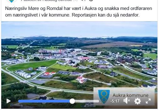 Facebookinnlegg om Aukra kommune