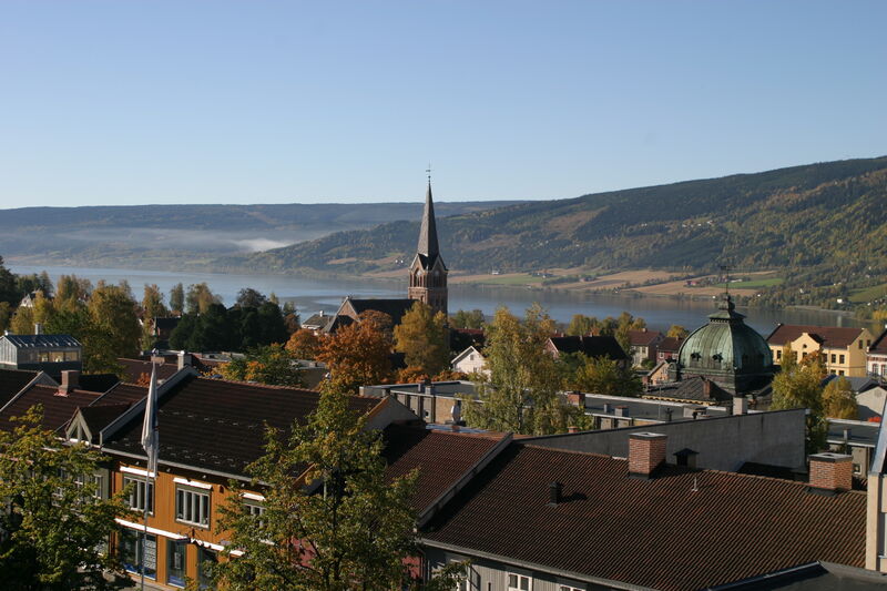 Oversiktsbilde over Lillehammer sentrum