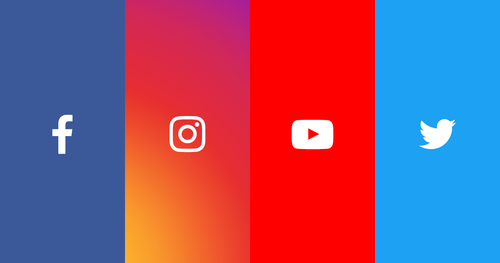 Illustrasjonsbilde. Illustrasjonsbilde av logoene til Facebook, Instagram, Youtube og Twitter.
