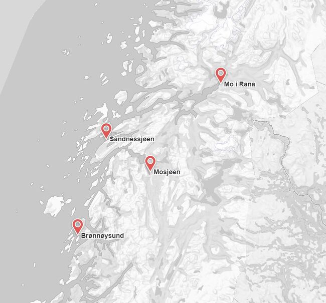 Kart over Helgeland