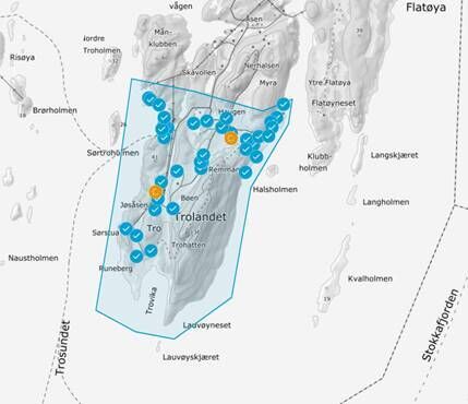 Kart over det aktuelle området.