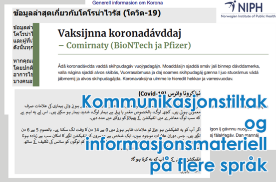 Kommunikasjonstiltak og informasjonsmateriell på flere språk[1]