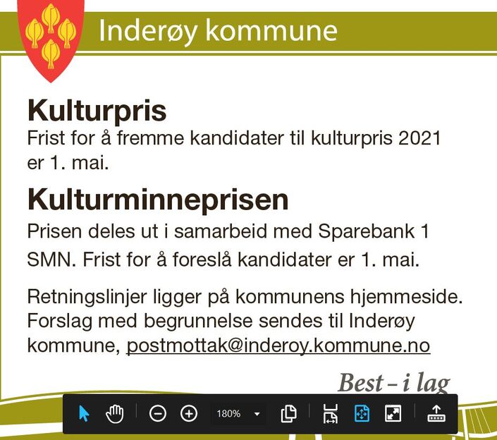 Kulturpris og kulturminnepris 2021