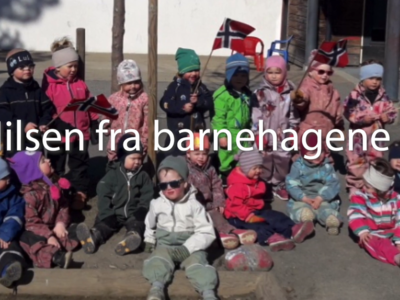 Bilde fra barnehagenes videohilsener på 17.mai 2021