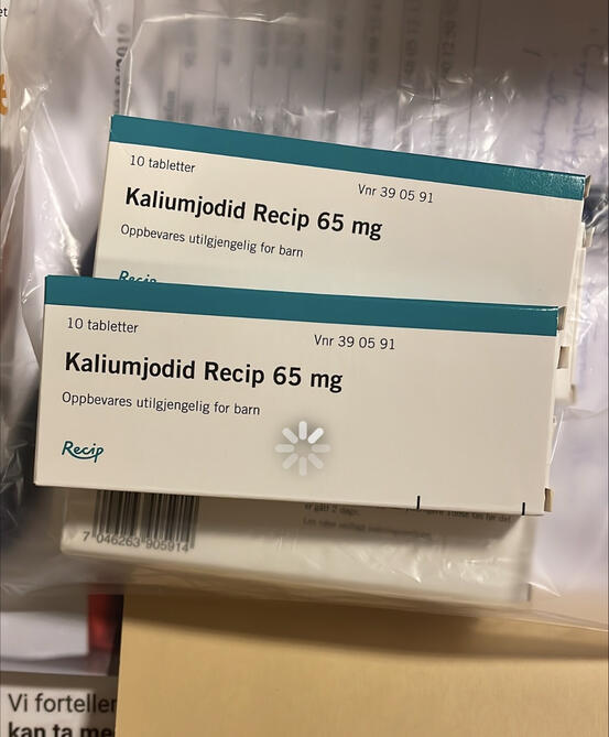 Kaliumjodid+tablettpakker