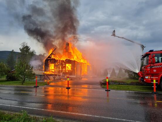 Setesdal brannvesen IKS: Bilde er tatt under en øvelse