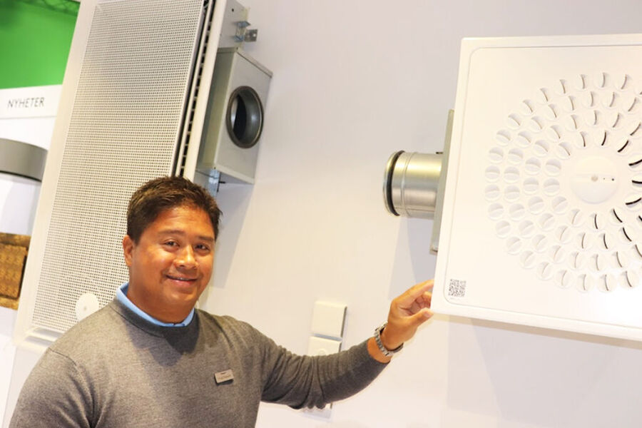 Vergel Bagayan regionssjef i Swegon holdt i mai et innlegg om ombruk i VVS-bransjen under et seminar i regi av blant annet andre Futurebuilt og Multiconsult