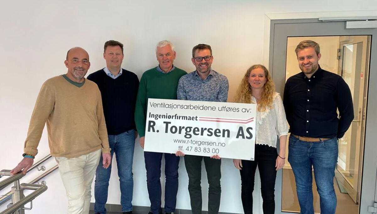 Assemblin har kjøpt ingeniørfirmaet R. Torgersen AS. Fra venstre: Jon Kolstø, Stein Arne Sværen, Bjørn Ove Torgersen, Roar Torgersen, Siri Forsberg og Andreas Torgersen.