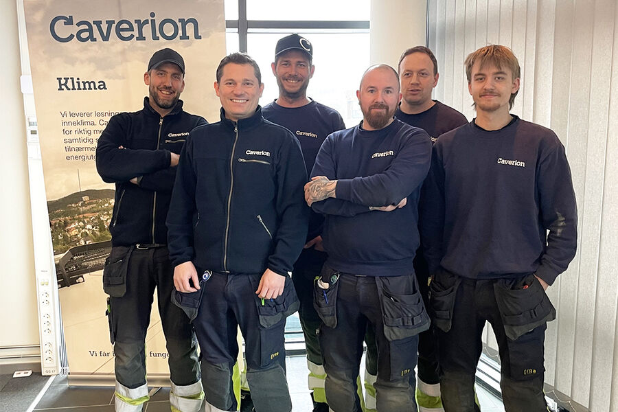 Praksiskandidater og lærlinger hos Caverion i Sandnes.