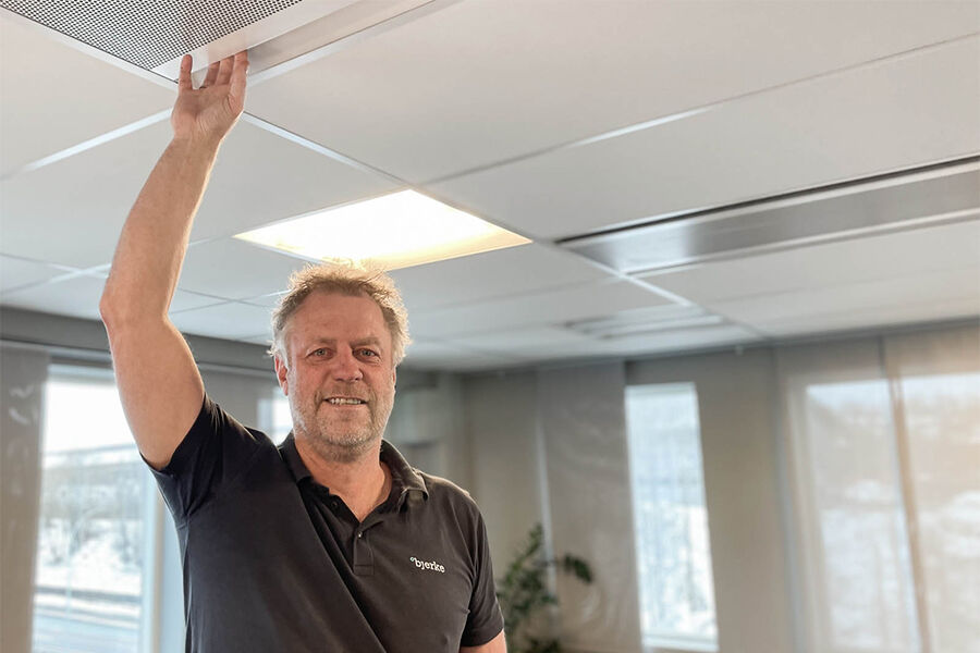 – Jeg synes vi har høye luftmengder og et veldig høyt fokus på ppm CO2, sier daglig leder Henning Bjerke i Bjerke Ventilasjon.