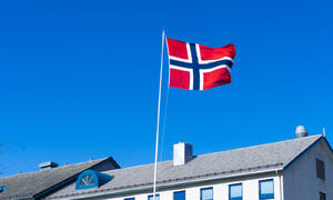 Flagget foran Rådhuset