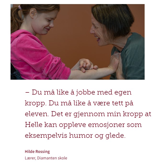 Skjermbilde av tekst, bilde og sitat på hvit bakgrunn.