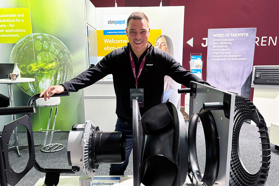 Ståle Strøm ved ebm-Papsts Trondheims-avdeling, forteller at i praksis kan en overgang til EC - vifte bety energisparing på minst 25-30 prosent.