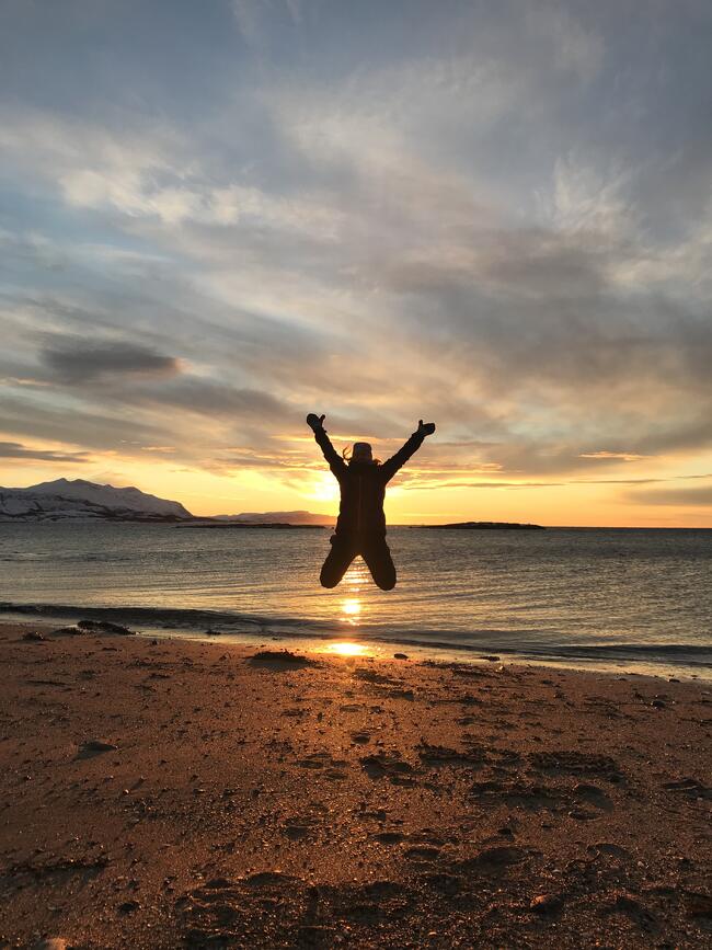 Hopp i det! Foto: Maia Emilie Vistnes