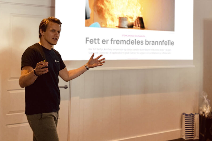 - Det finnes tekniske løsninger for det meste, men vi trenger også engasjement fra myndigheter for å kunne forebygge brann i kanalnettet på storkjøkken, sier Stefan Myhre Pettersen, salgs- og markedssjef i Lindab AS.