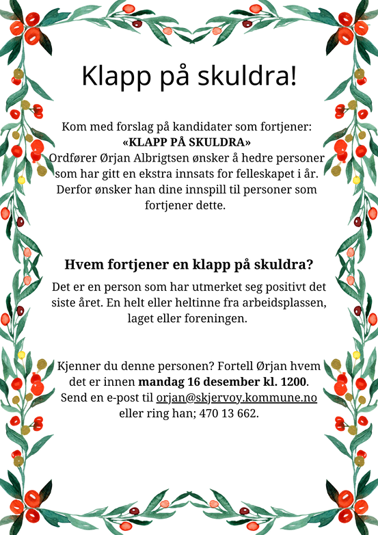 Klapp på skuldra!