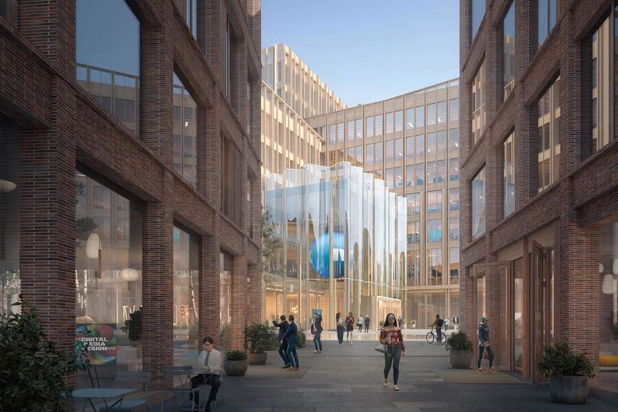 Illustrasjon fra Nordic og Rodeos arbeid i reguleringsfasen. Illustrasjon: Nordic Office of Architecture/Rodeo arkitekter.