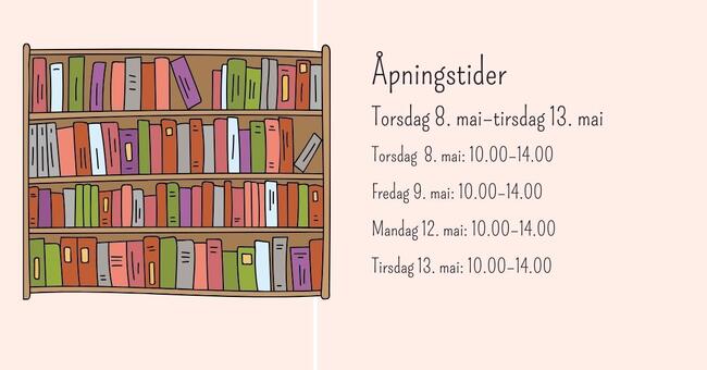 Åpningstidene torsdag 8. mai–tirsdag 13. mai.