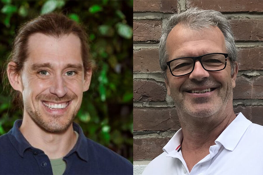 Prosjektleder for klima- og miljø i Construction City Cluster, Niklas Pedersen, og Anders Sandmæl, Brannfag og Fire Protection Academy. afgruppen