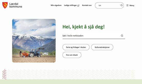 Skjermdump ny kommunal nettside