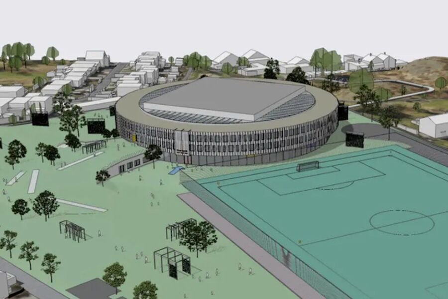 Kvernevik skole - avtale om bygging inngått mellom Backe og Stavanger kommune. Illustrasjon: Bark Arkitekter/Studio HOH