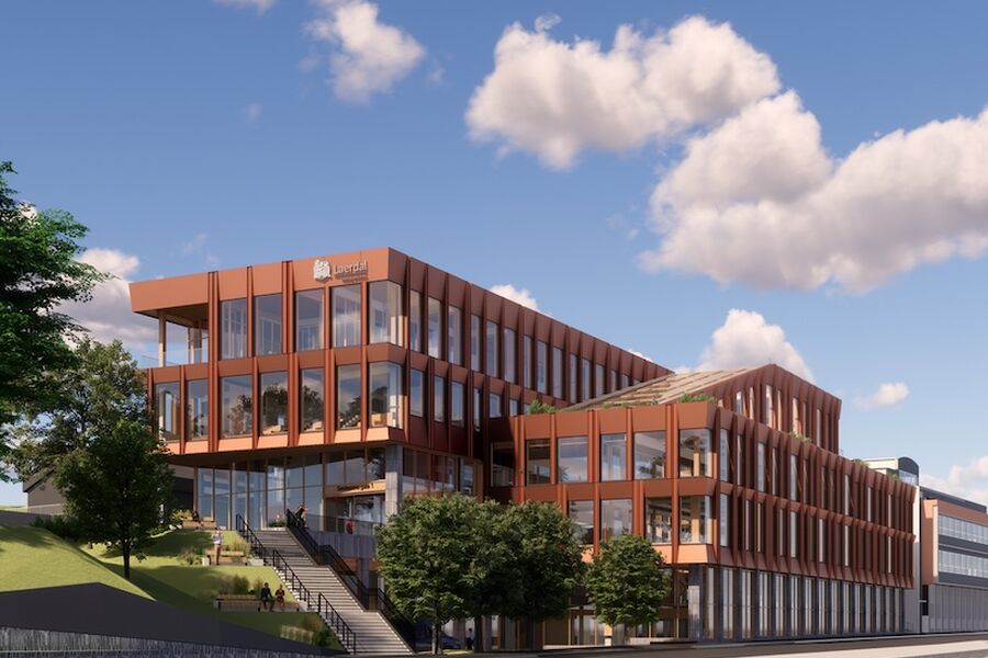Leardal Medicals nye hovedkontor i Stavanger skal være et fremtidsrettet bygg med lavt utslipp. Illustrasjonsbilde:Snøhetta