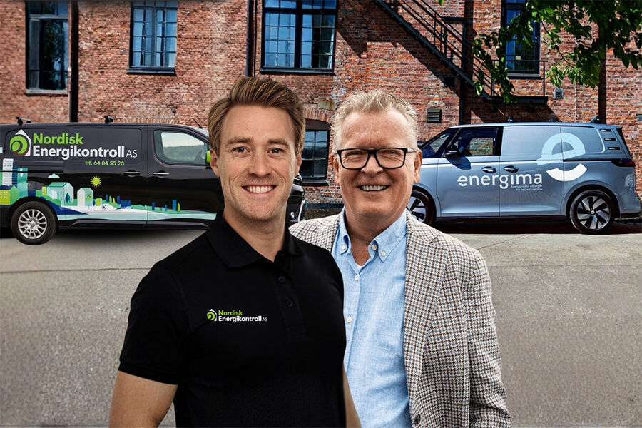 Konsernsjef Morten Hveding Juel og daglig leder og medeier Olav Feby blir kollegaer Camilla Aslaksrud