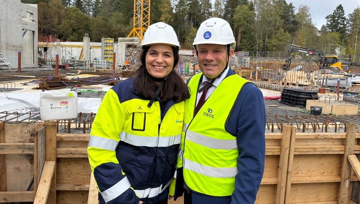 Nina Solli og Kommunalminister Bjørnar Skjæran. Foto: NHO Byggenæringen