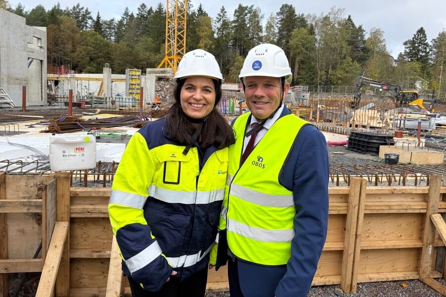 Nina Solli og Kommunalminister Bjørnar Skjæran. Foto: NHO Byggenæringen
