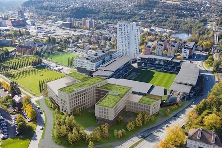 Prosjektet skal styrke Lerkendal som destinasjon og skape et moderne næringsområde tett på NTNUs og SINTEFs kunnskapsmiljøer. Foto: Skanska