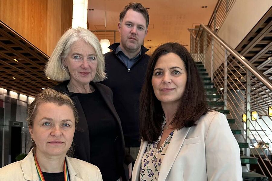 Marius Johannessen i NHO Byggenæringen Håndverk (bakerst), Marianne W. Røiseland i RørNorge, Nina Solli i NHO Byggenæringen og Ane Dyrnes i VBL. Foto: NHO Byggenæringen.