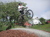 Action i sykkelløypa på Sandvollan