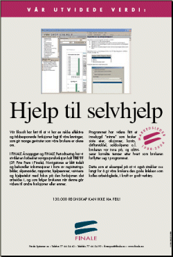 Klikk her for å lese mer om hvordan Finales programvare yter hjelp til selvhjelp. Ved å klikke her, åpnes et PDF-dokument...